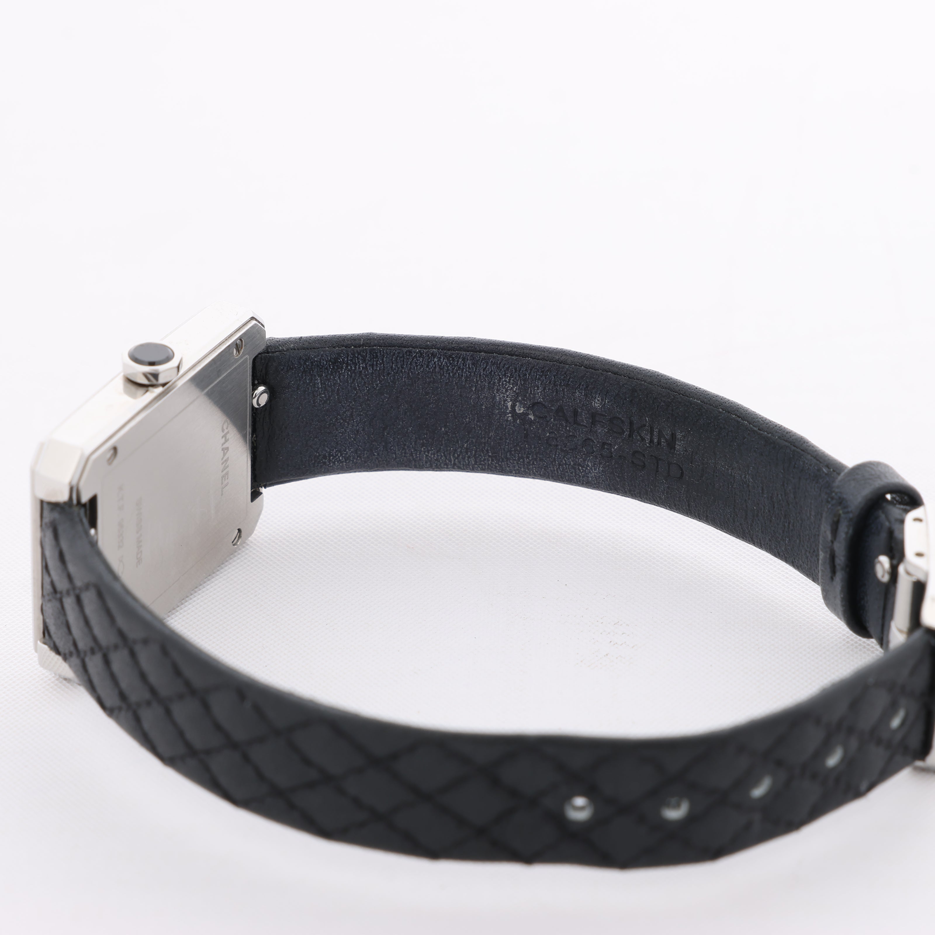 Chanel Boyfriend H6955 KTF95332 SS & Leather QZ Silver-Face Watch