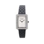 Reloj Chanel Boyfriend H6955 KTF95332 de acero inoxidable y cuero QZ con esfera plateada