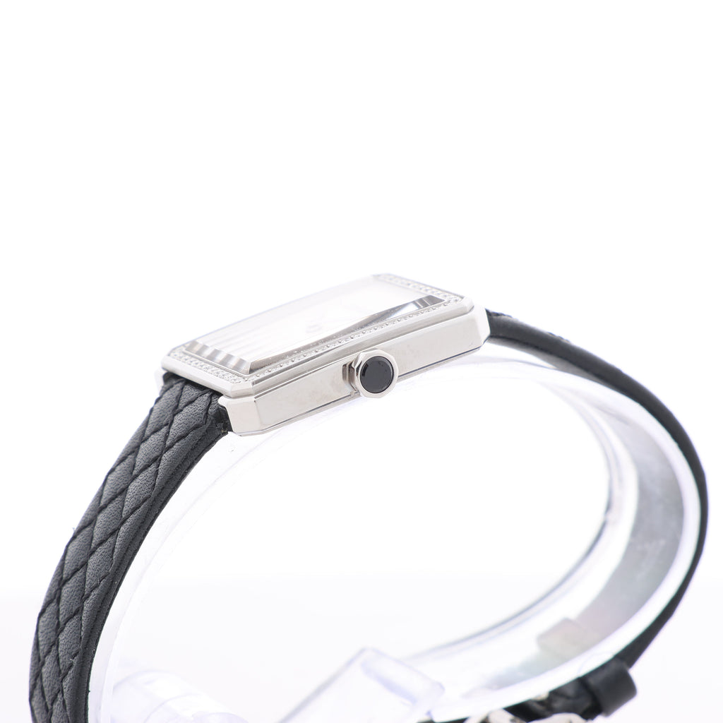 Chanel Boyfriend H6955 KTF95332 SS & Leather QZ Silver-Face Watch