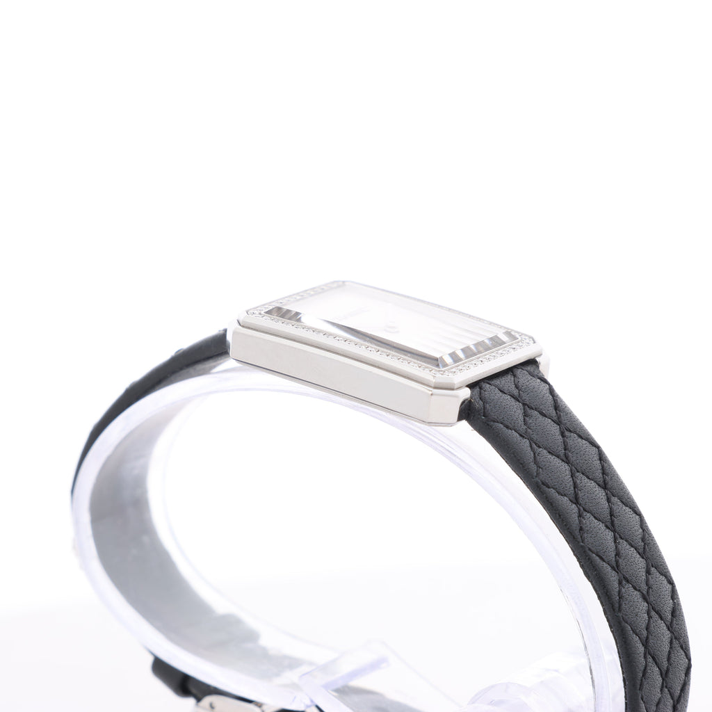 Reloj Chanel Boyfriend H6955 KTF95332 de acero inoxidable y cuero QZ con esfera plateada