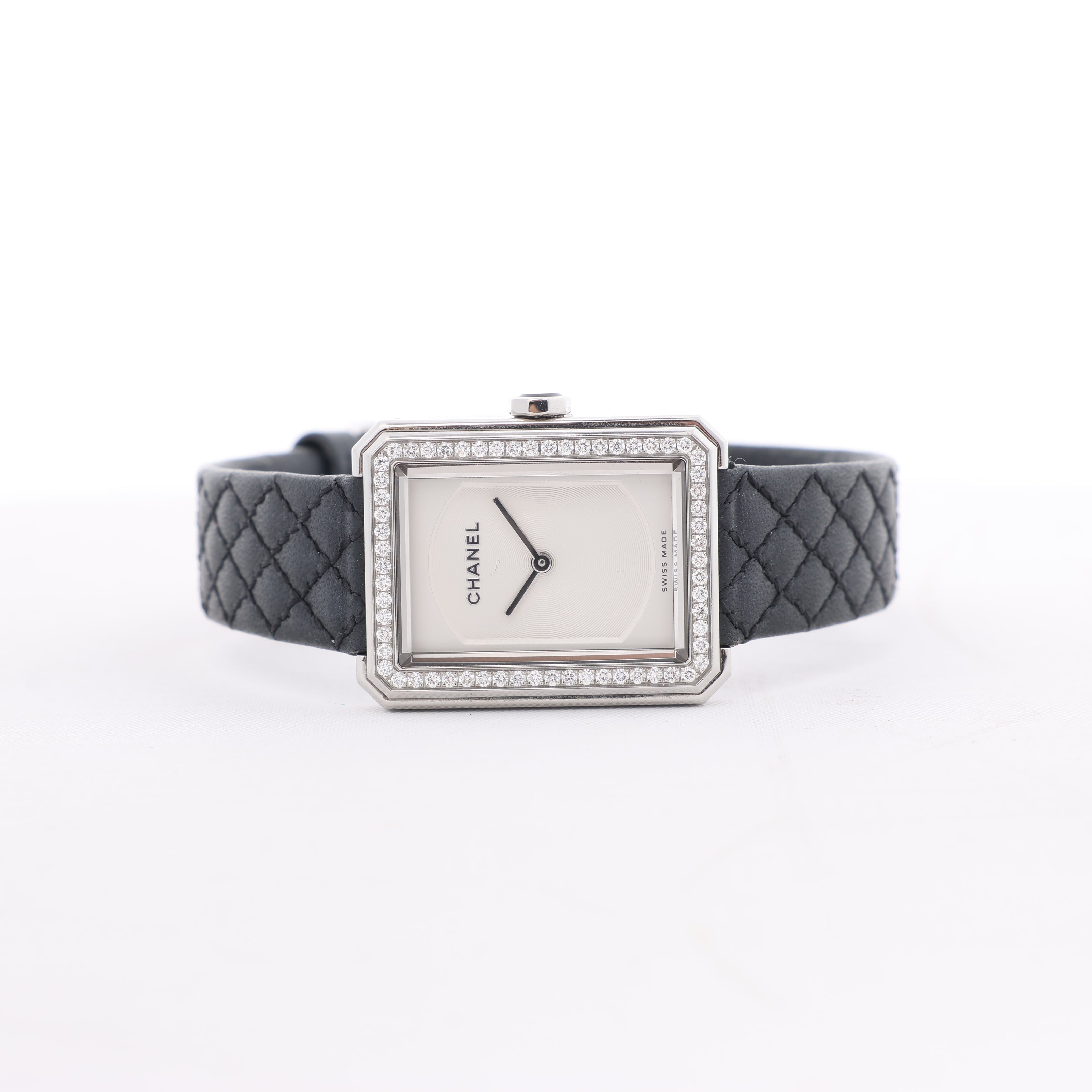 Reloj Chanel Boyfriend H6955 KTF95332 de acero inoxidable y cuero QZ con esfera plateada