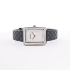 Chanel Boyfriend H6955 KTF95332 SS & Leather QZ Silver-Face Watch