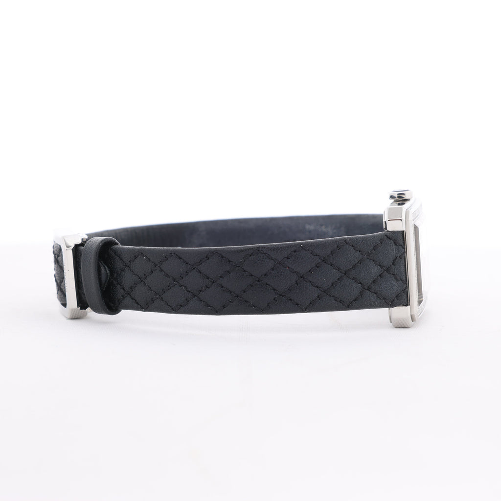 Chanel Boyfriend H6955 KTF95332 SS & Leather QZ Silver-Face Watch