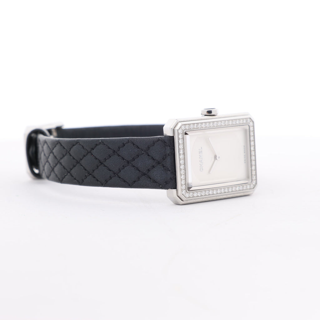Reloj Chanel Boyfriend H6955 KTF95332 de acero inoxidable y cuero QZ con esfera plateada