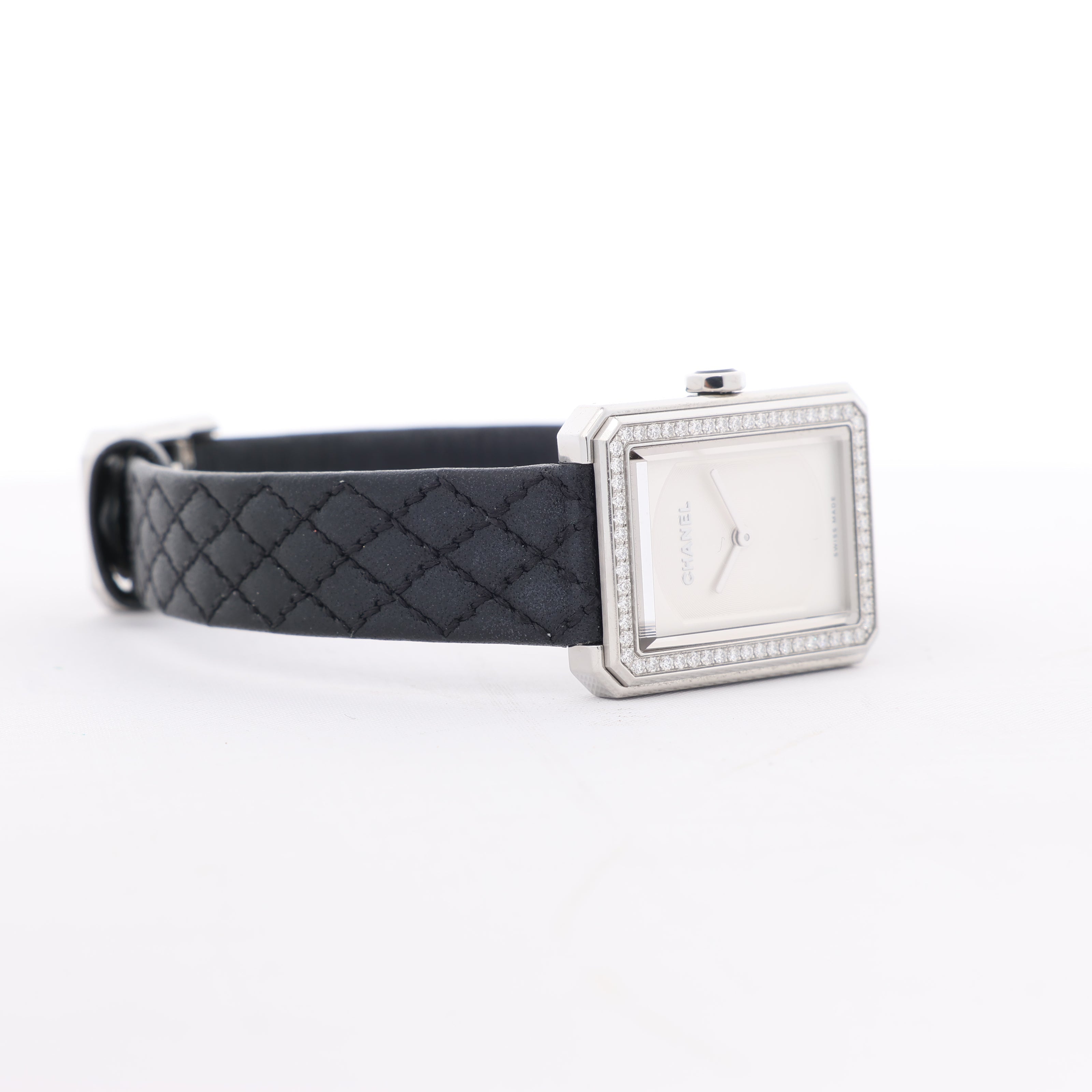 Reloj Chanel Boyfriend H6955 KTF95332 de acero inoxidable y cuero QZ con esfera plateada