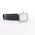 Chanel Boyfriend H6955 KTF95332 SS & Leather QZ Silver-Face Watch