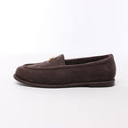 Chanel CC logo Suede x Shearling Loafers in Brown, Size 40.5 EU