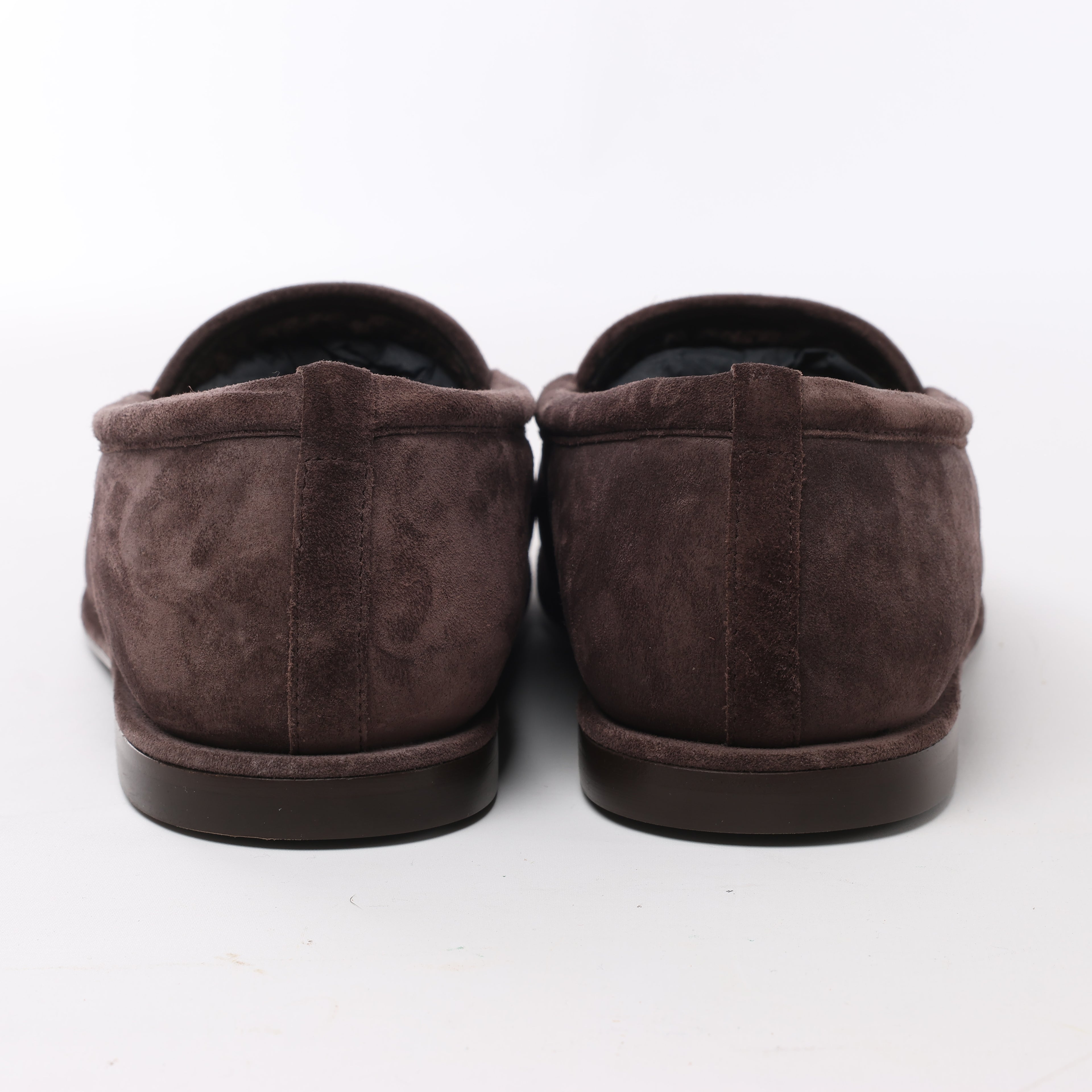 Chanel CC logo Suede x Shearling Loafers in Brown, Size 40.5 EU