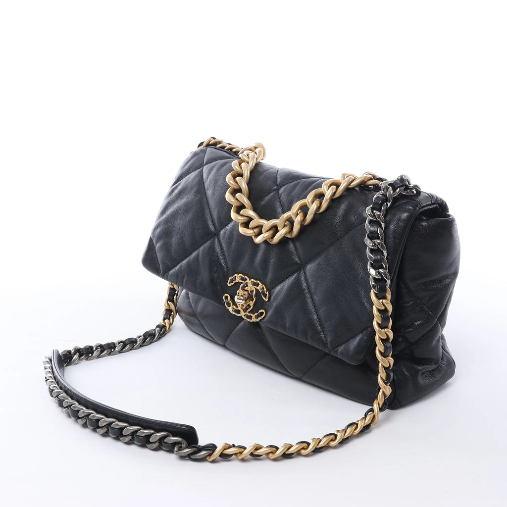 Chanel Chanel 19 Large Leather Chain Shoulder Bag in Black 30157954