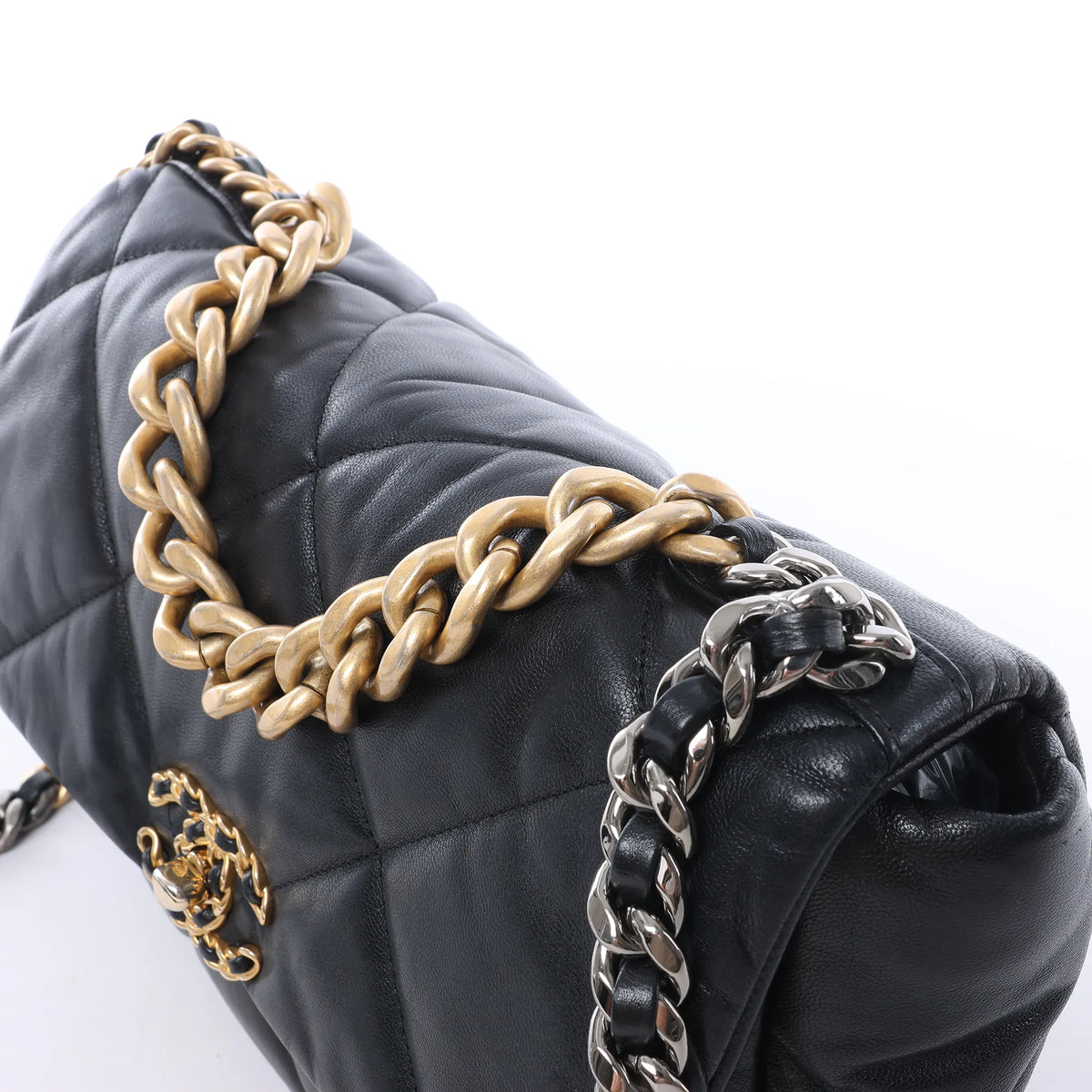 Chanel Chanel 19 Large Leather Chain Shoulder Bag in Black 30157954