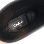 Chanel Coco Mark Camelia 17A Leather Ankle Boots in Black G32929, Size 36 EU