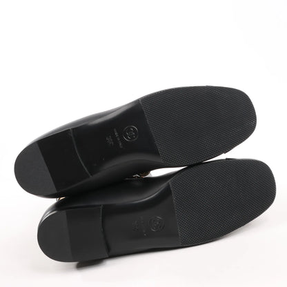 Chanel Coco Mark Camelia 17A Leather Ankle Boots in Black G32929, Size 36 EU