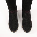 Chanel Coco Mark Chain 15B Suede Long Boots in Black G31295, Size 36 EU