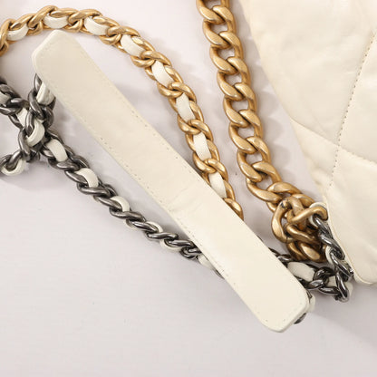 Chanel Chanel 19 Leather Quilted Chain 2Way Handbag in Ecru