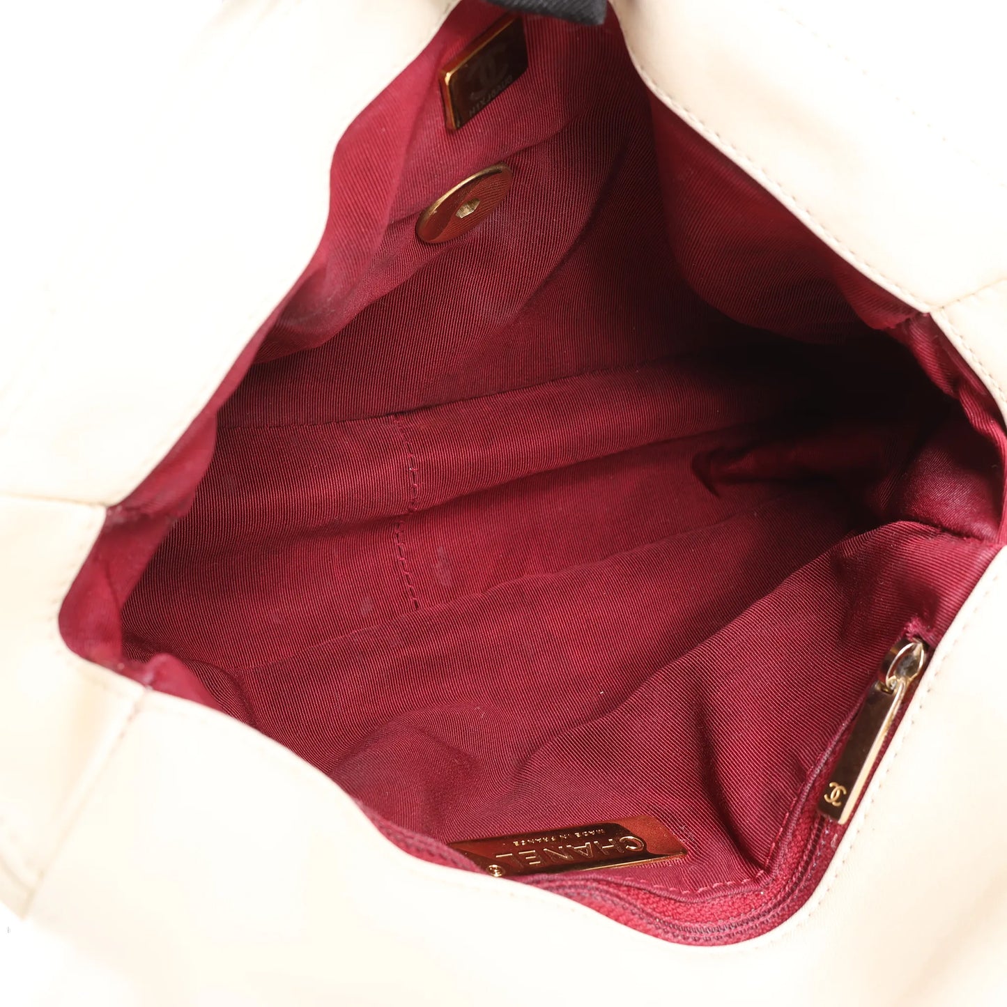 Chanel Chanel 19 Leather Quilted Chain 2Way Handbag in Ecru