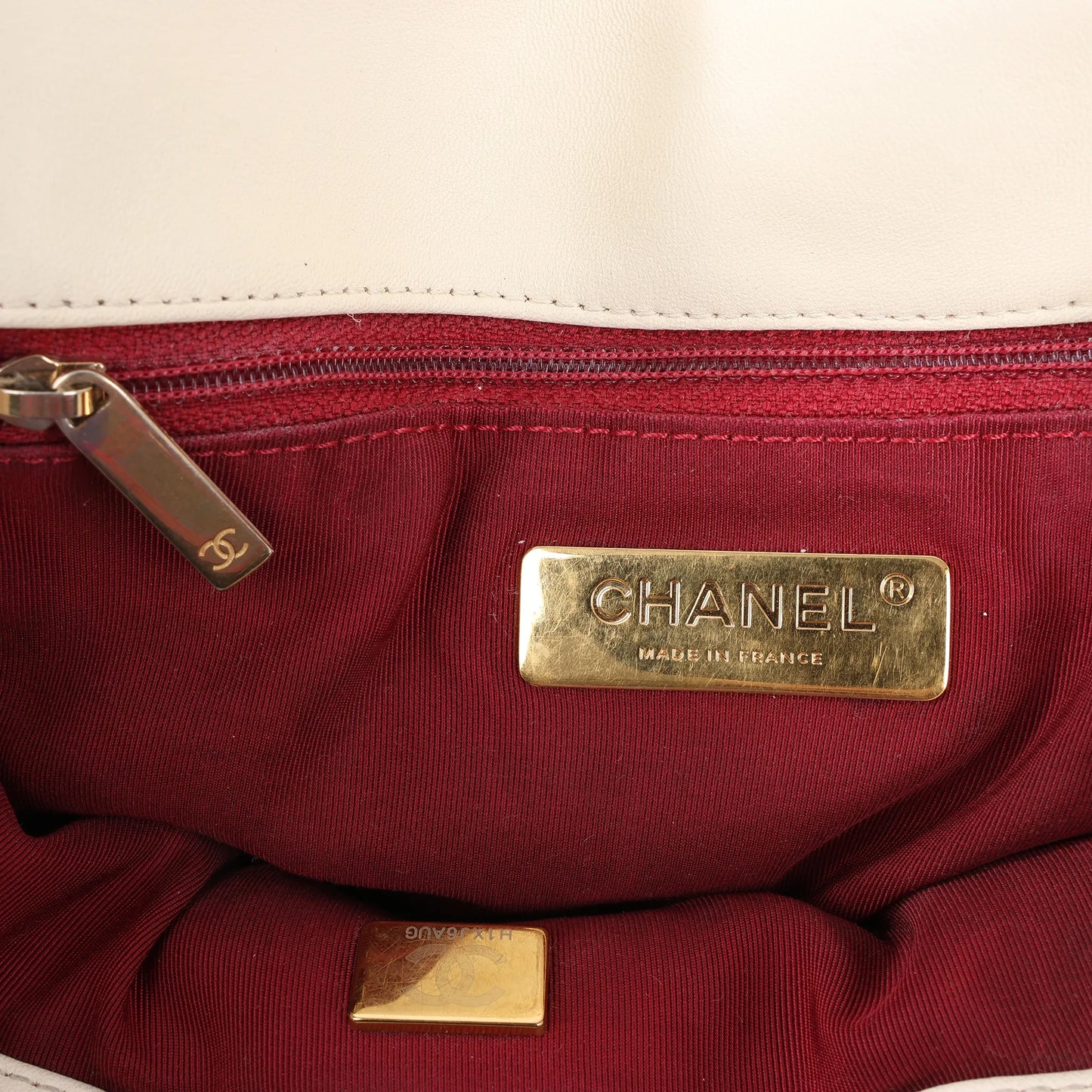 Chanel Chanel 19 Leather Quilted Chain 2Way Handbag in Ecru