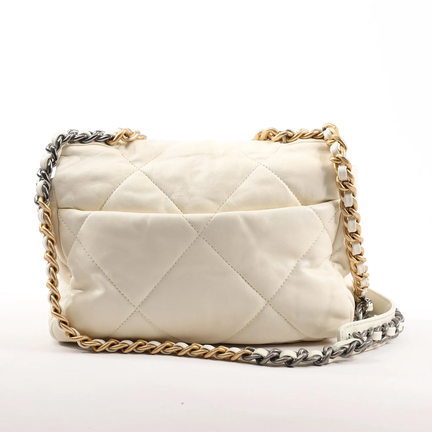 Chanel Chanel 19 Leather Quilted Chain 2Way Handbag in Ecru