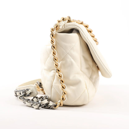 Chanel Chanel 19 Leather Quilted Chain 2Way Handbag in Ecru