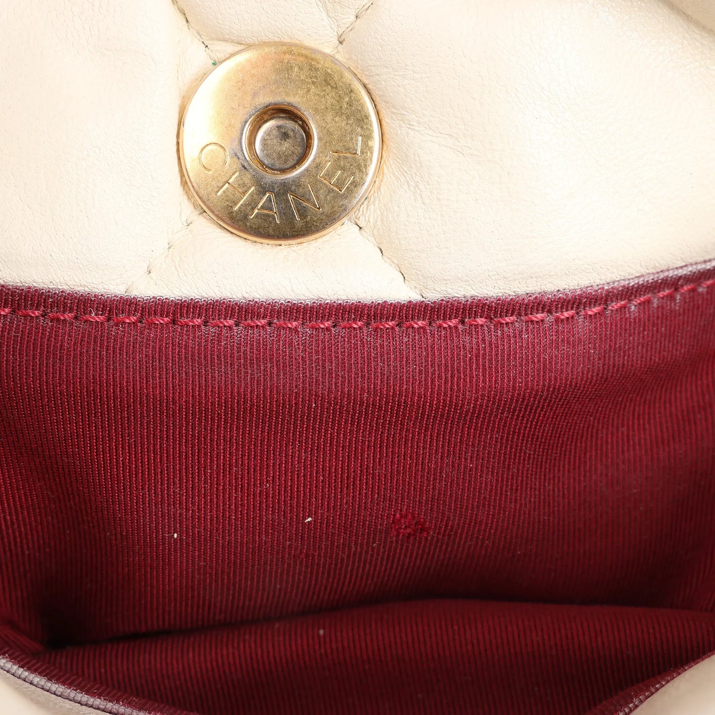 Chanel Chanel 19 Leather Quilted Chain 2Way Handbag in Ecru