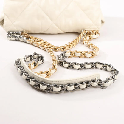 Chanel Chanel 19 Leather Quilted Chain 2Way Handbag in Ecru