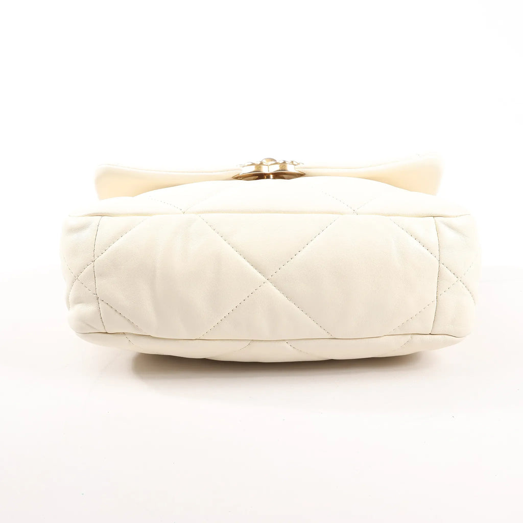 Chanel Chanel 19 Leather Quilted Chain 2Way Handbag in Ecru
