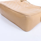 Chanel Chevron Leather Chain Shoulder Bag in Beige