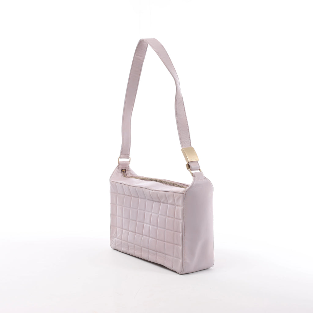Bolso de hombro Chanel Chevron de piel en beige 1881694