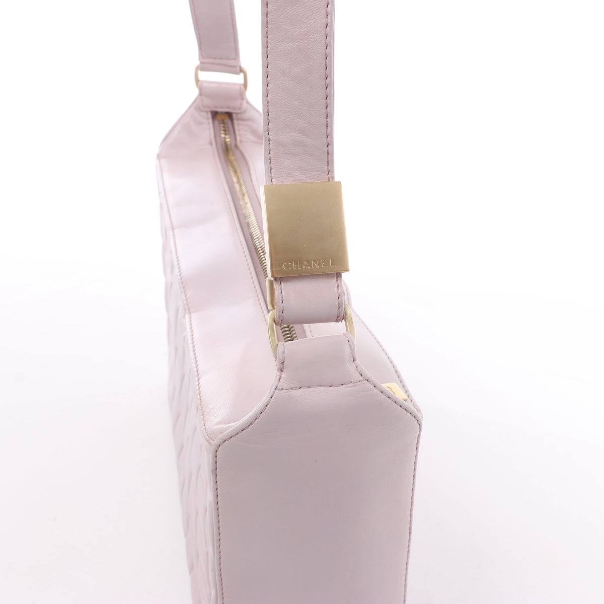 Bolso de hombro Chanel Chevron de piel en beige 1881694