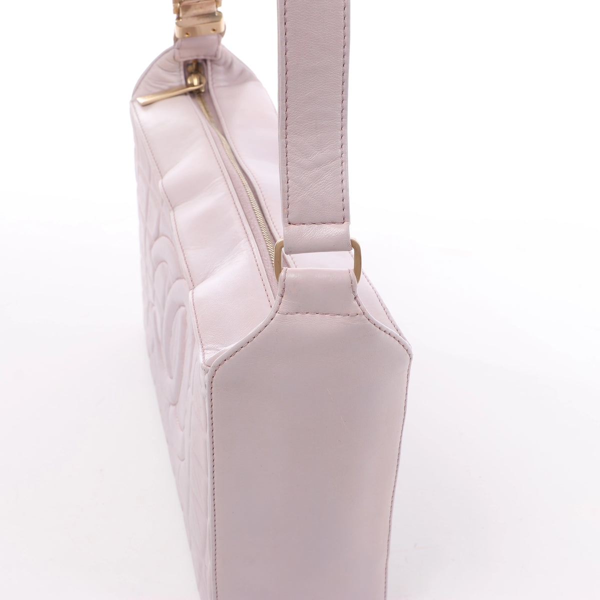 Bolso de hombro Chanel Chevron de piel en beige 1881694