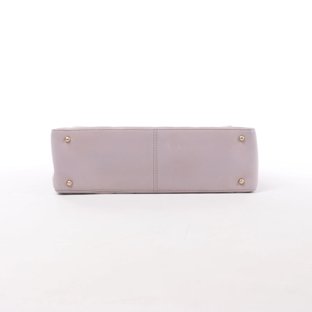 Bolso de hombro Chanel Chevron de piel en beige 1881694