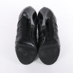 Chanel Coco Mark Camelia Leather Booties in Black G28629, Size 37.5 EU