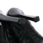 Chanel Coco Mark Camelia Leather Booties in Black G28629, Size 37.5 EU