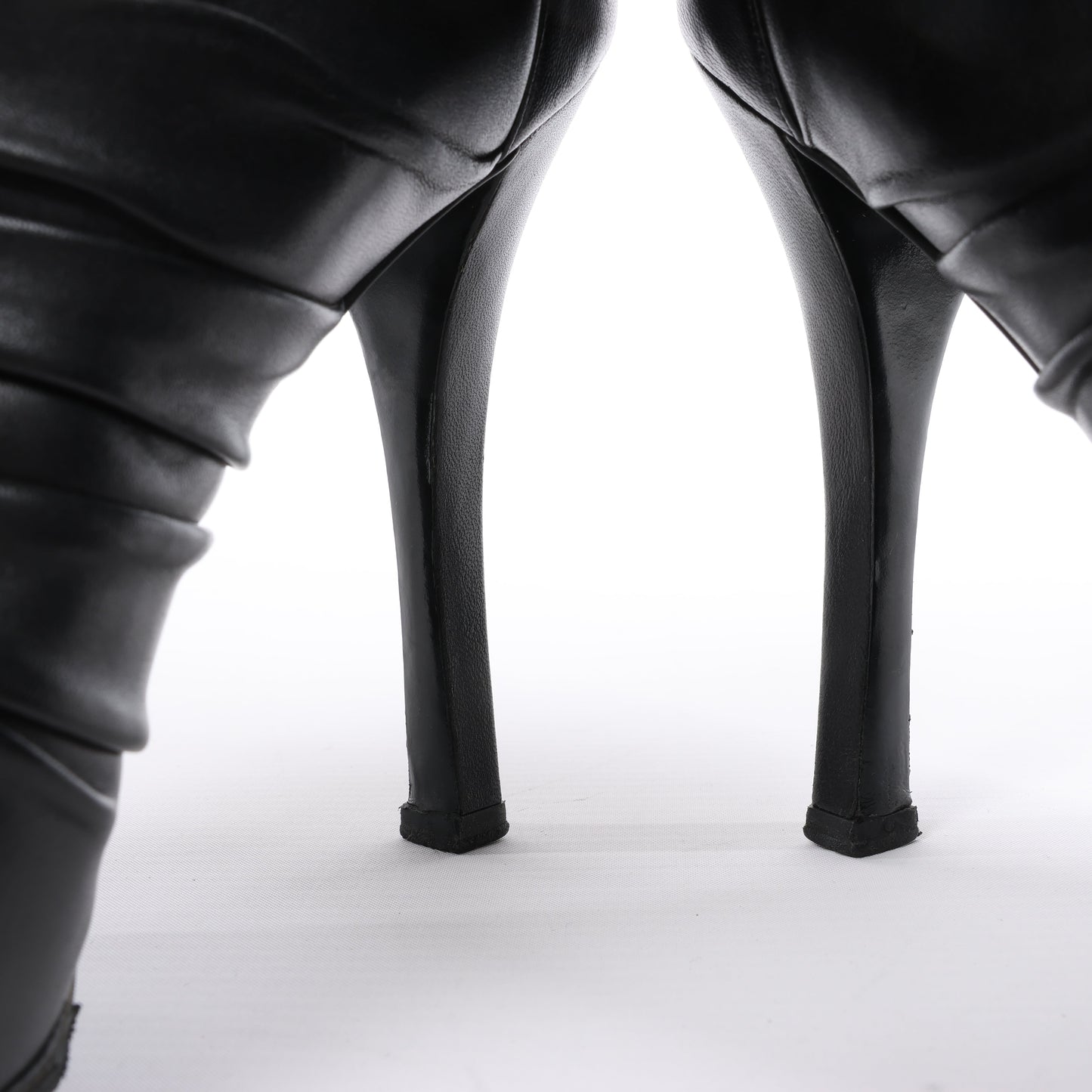 Chanel Coco Mark Camelia Leather Booties in Black G28629, Size 37.5 EU