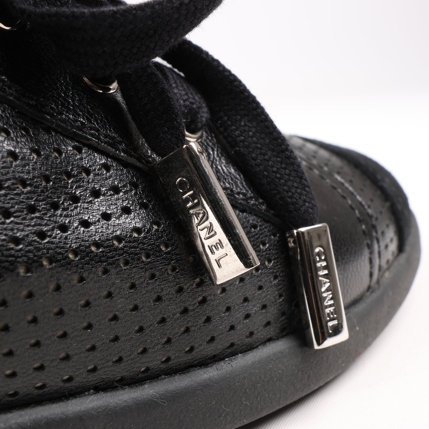 CHANEL Coco Mark 11P Suede x Leather Sneakers 37 in Black G25313