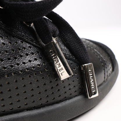 CHANEL Coco Mark 11P Suede x Leather Sneakers 37 in Black G25313
