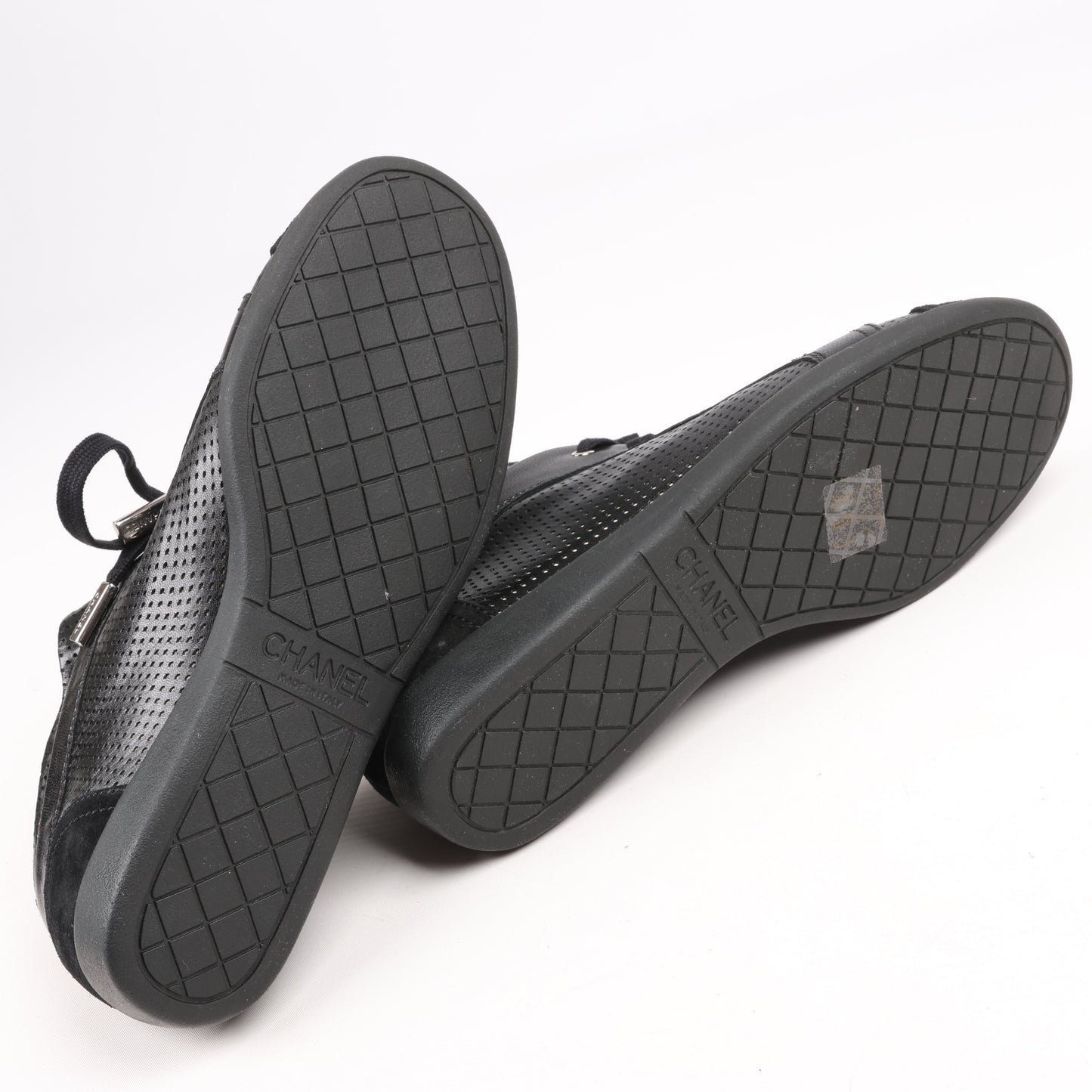 CHANEL Coco Mark 11P Suede x Leather Sneakers 37 in Black G25313