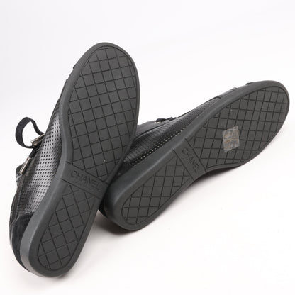 CHANEL Coco Mark 11P Suede x Leather Sneakers 37 in Black G25313