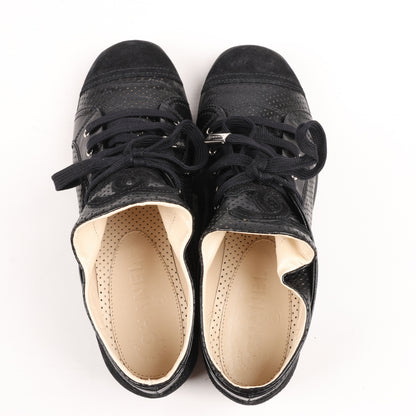 CHANEL Coco Mark 11P Suede x Leather Sneakers 37 in Black G25313