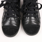 CHANEL Coco Mark 11P Suede x Leather Sneakers 37 in Black G25313