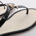 Sandalias de piel Coco Mark de CHANEL en color negro, talla 38 EU