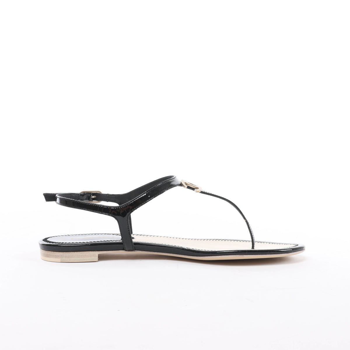 Sandalias de piel Coco Mark de CHANEL en color negro, talla 38 EU
