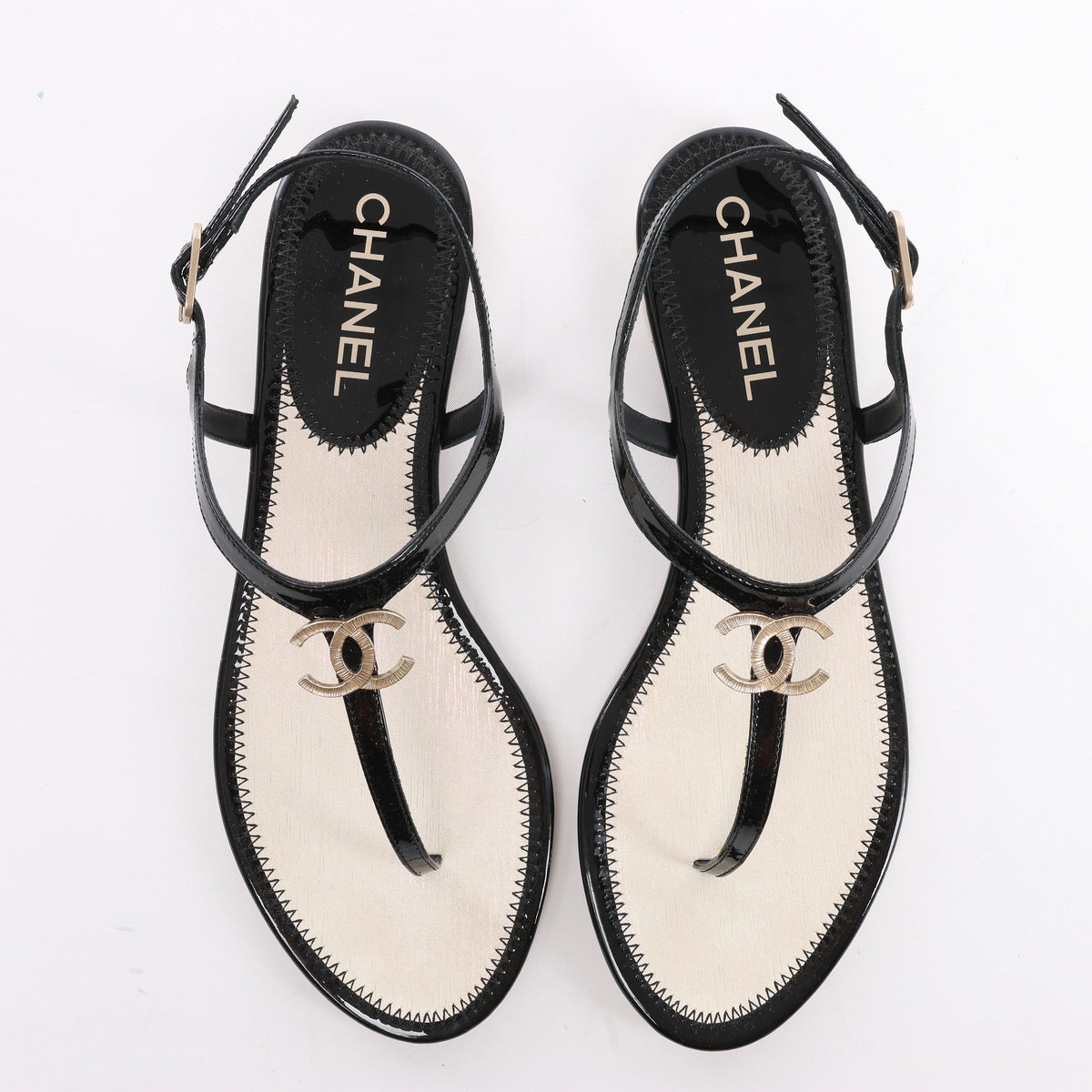 Sandalias de piel Coco Mark de CHANEL en color negro, talla 38 EU