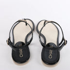 Sandalias de piel Coco Mark de CHANEL en color negro, talla 38 EU