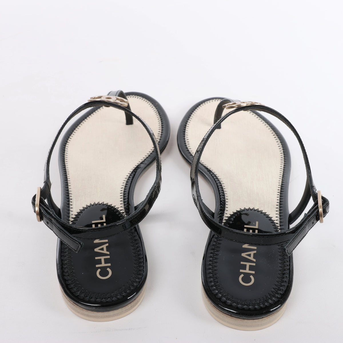 Sandalias de piel Coco Mark de CHANEL en color negro, talla 38 EU