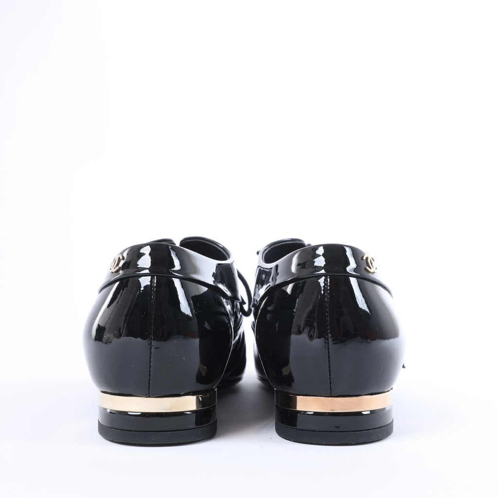 Chanel Coco Mark 15A Patent Leather Leather shoes EU 37 Ladies' Black G31078