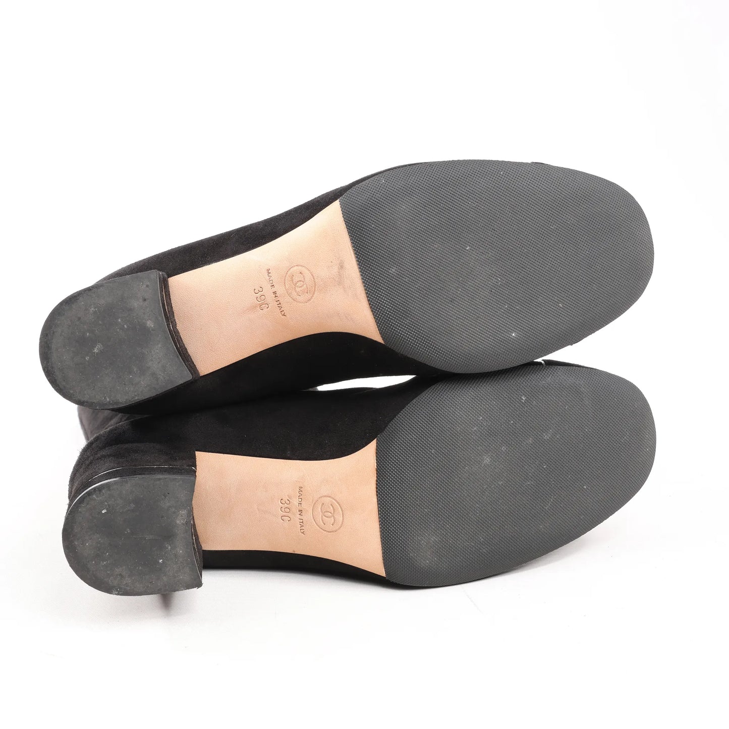 Chanel Coco Mark 16B Suede Long Boots in Black G32122, Size 39 EU