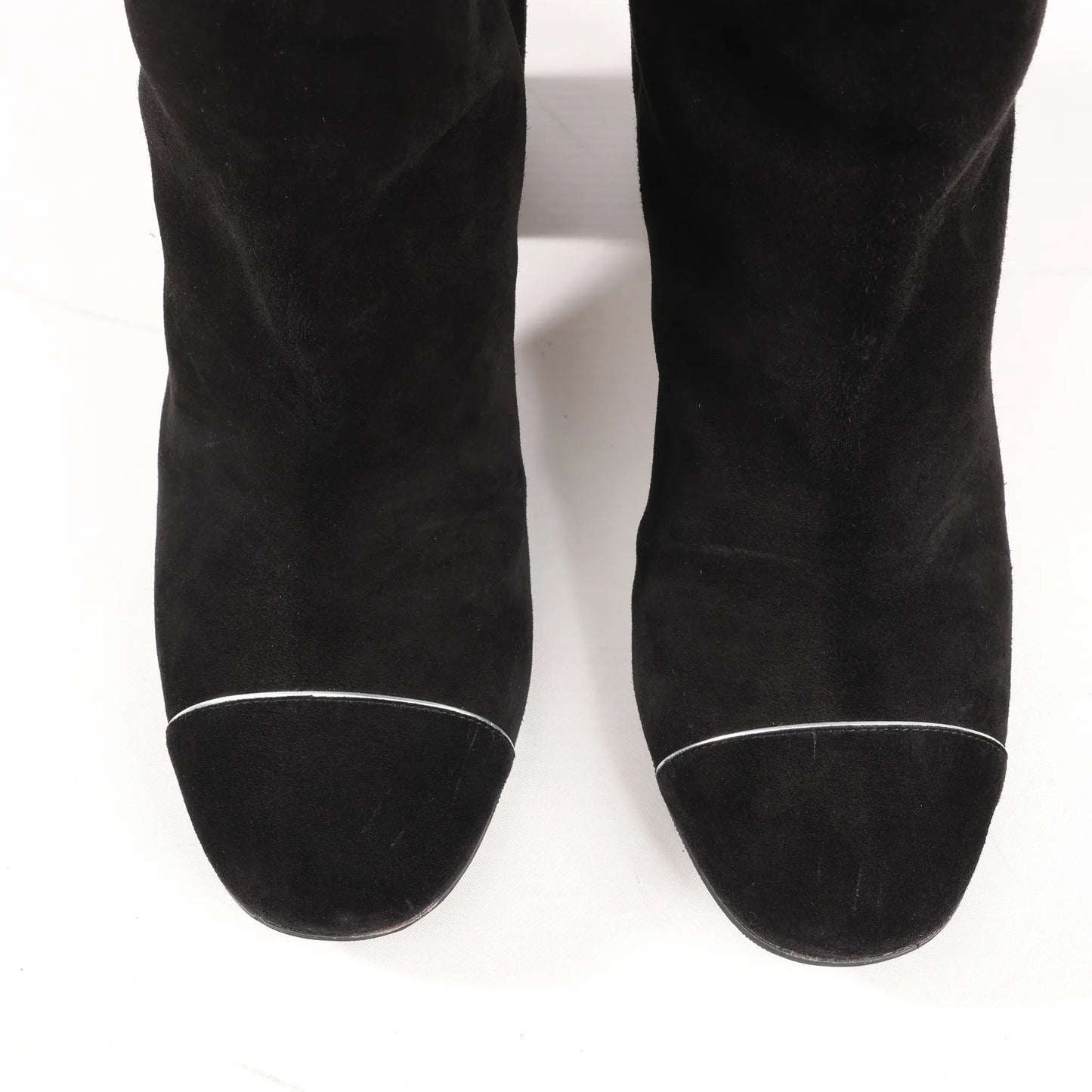 Chanel Coco Mark 16B Suede Long Boots in Black G32122, Size 39 EU