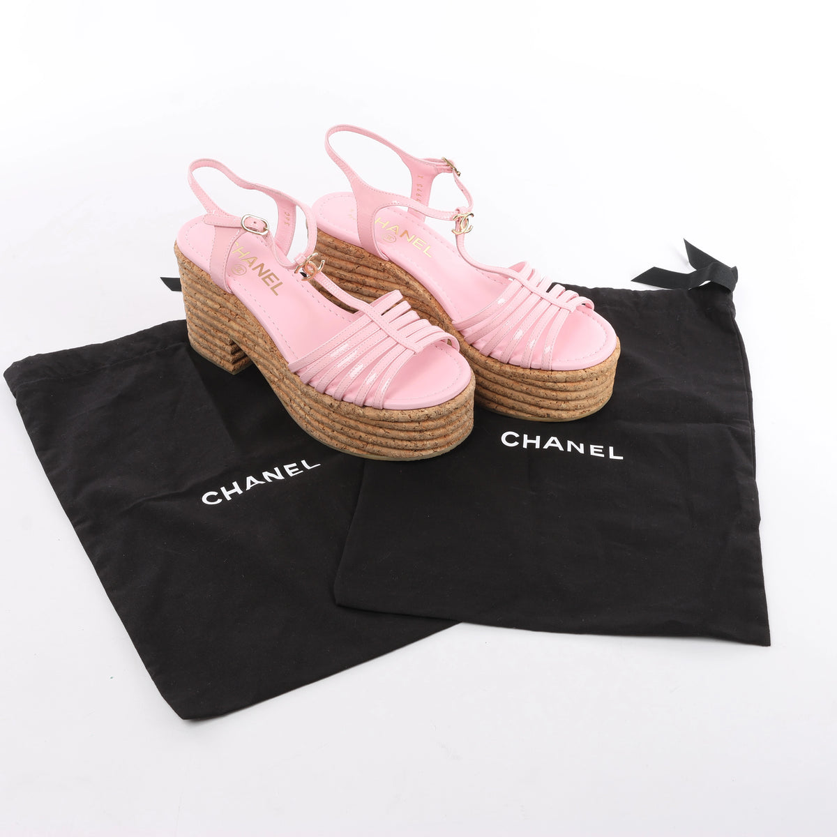 Sandalias de piel Coco Mark de CHANEL en color negro, talla 38 EU