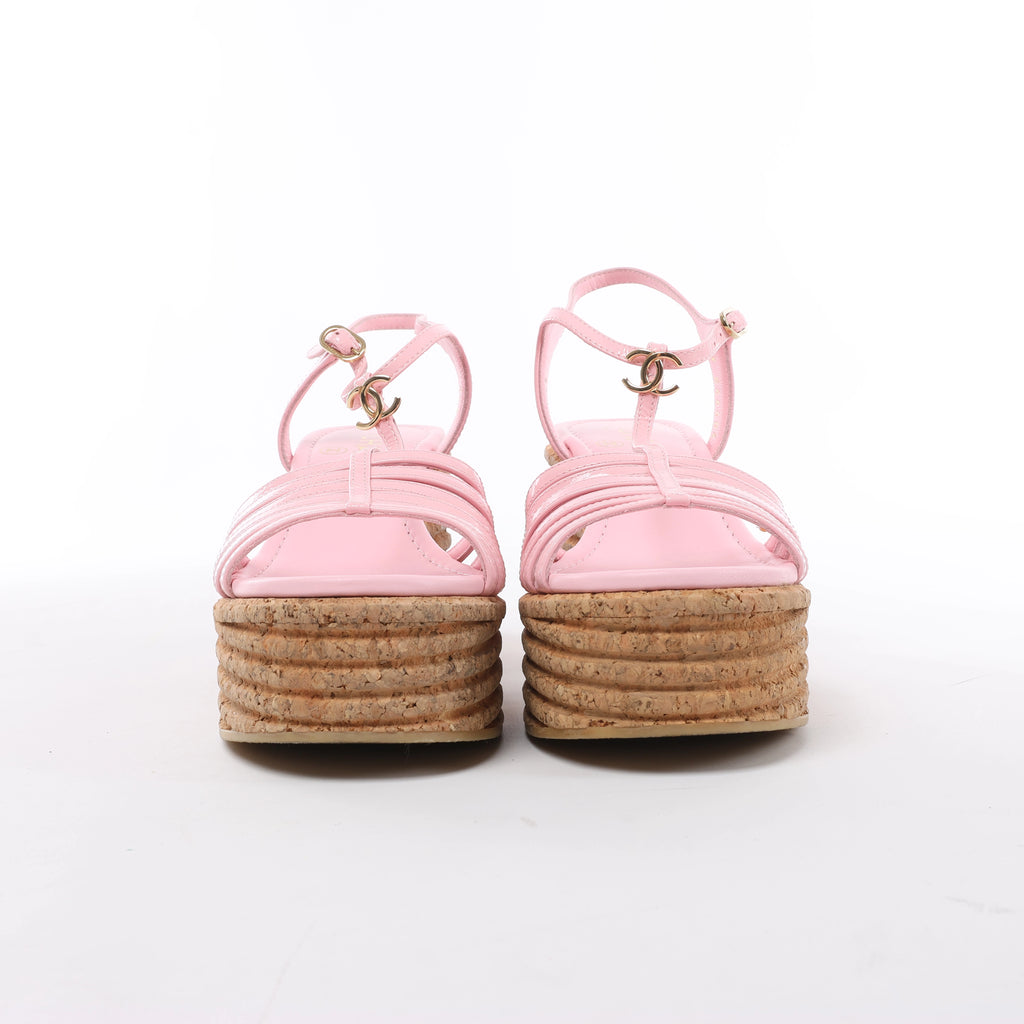 Sandalias de piel Coco Mark de CHANEL en color negro, talla 38 EU