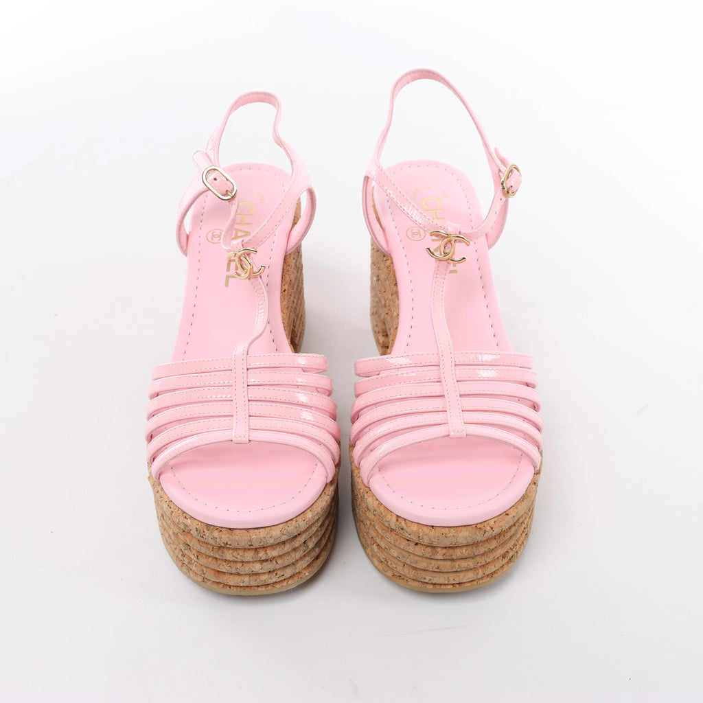 Sandalias de piel Coco Mark de CHANEL en color negro, talla 38 EU
